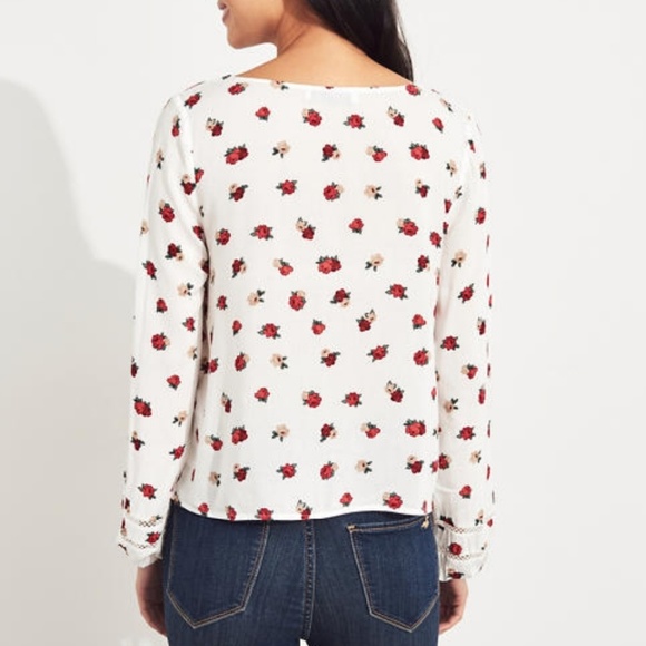 🍒NWT🍒 HOLLISTER FLORAL PRINT TOP - Picture 7 of 12
